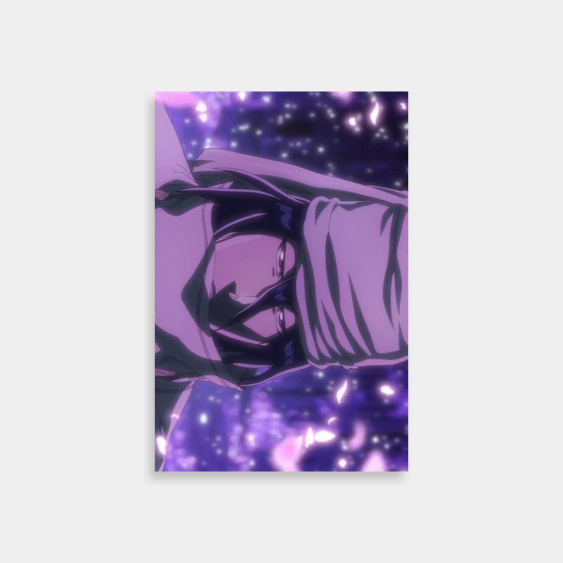 Byakuya Kuchiki Anime Poster - Purple-Haired Character Under Stars