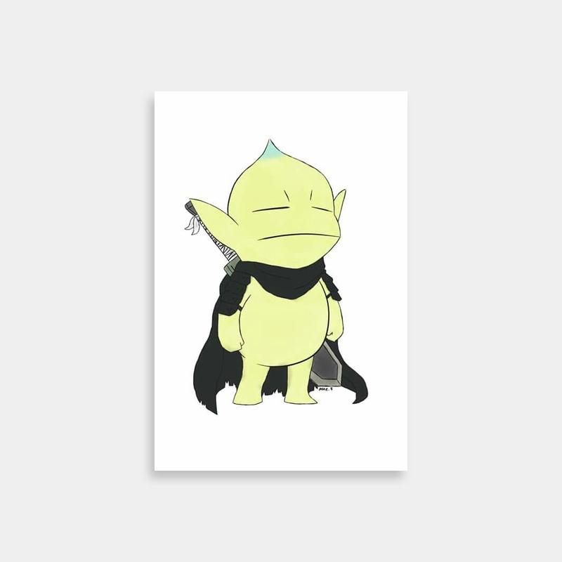 Puck Berserk Cat with Backpack Drawing